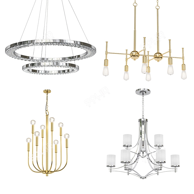Modern Chandelier Collection: Set135 3D model image 1