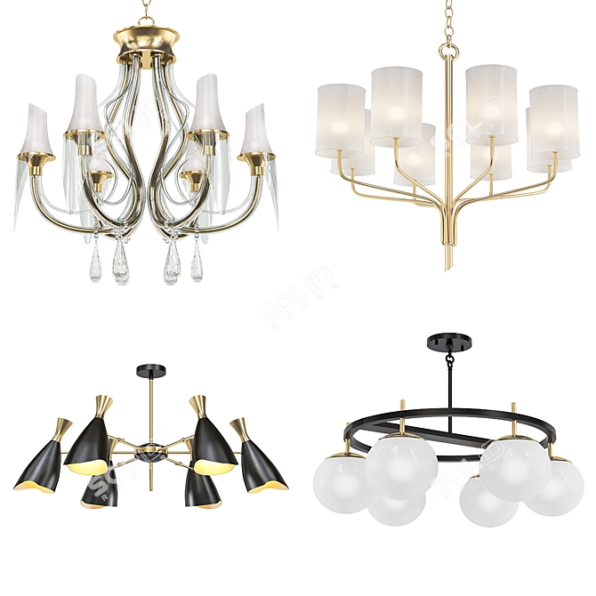 Modern Chandeliers Collection 3D model image 1