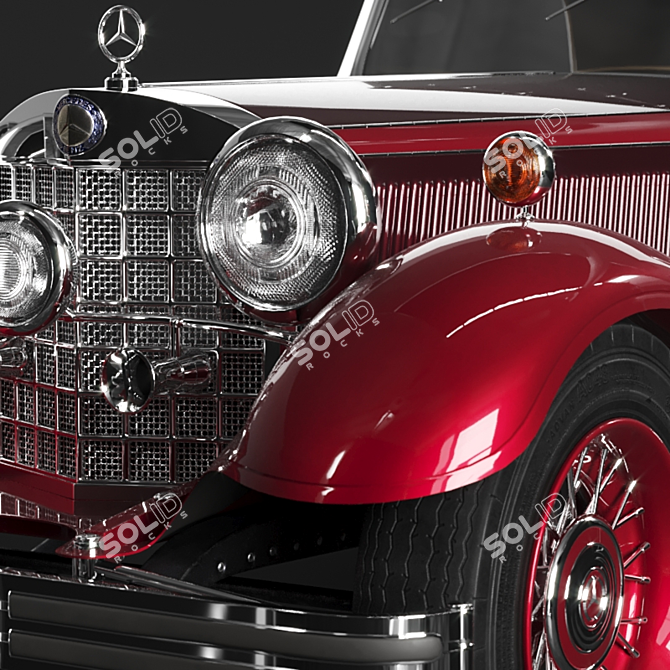 Classic Luxury: Mercedes 380 Cabrio 3D model image 4