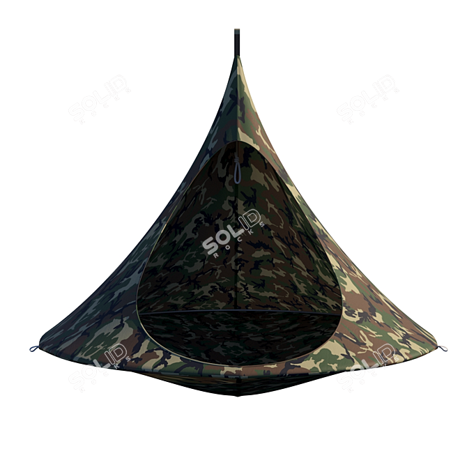 Cozy Cacoon Double Hammock 3D model image 2