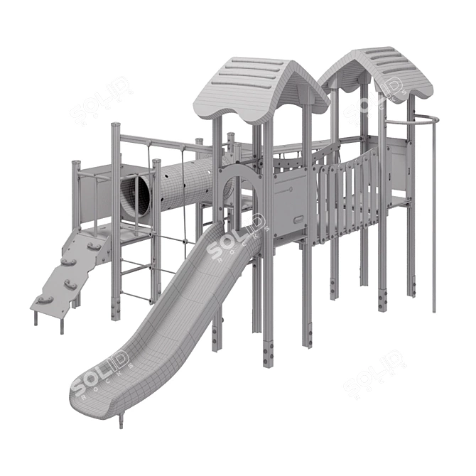 Kompan Four Tower Playground Set 3D model image 4