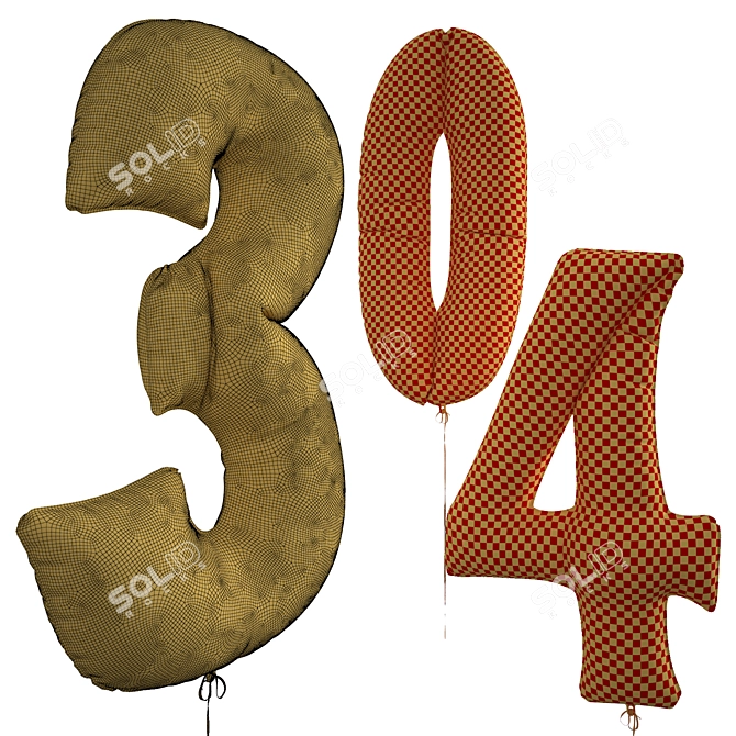 Foil Number Balloons 3D model image 3