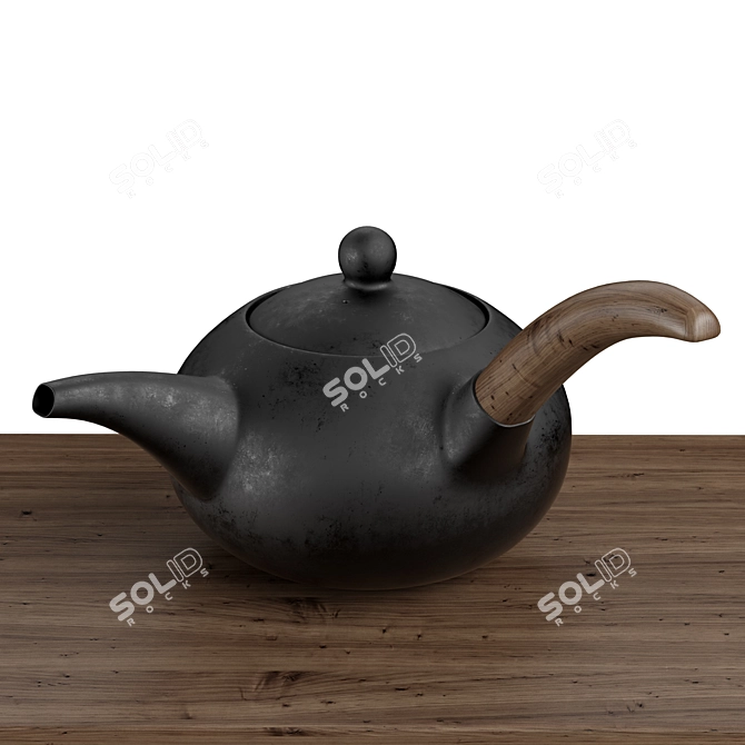 Sleek Steel Coffee Teapot Set 3D model image 3