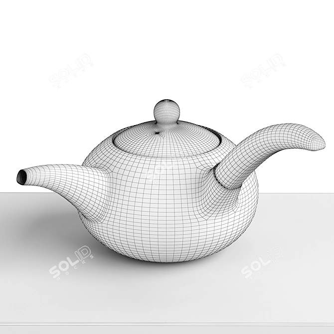 Sleek Steel Coffee Teapot Set 3D model image 5