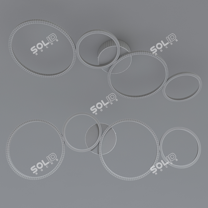 Modern Geometric Ring Trio 3D model image 2