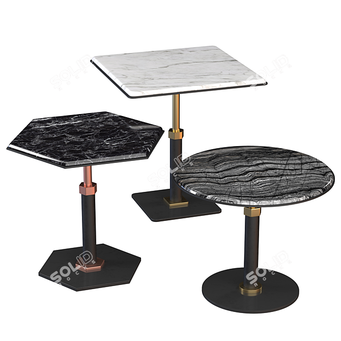 Contemporary Pedestal Side Tables by Gabriel Scott 3D model image 1