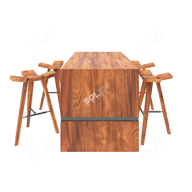 Clover Bar Table and Chairs Set 3D model image 9