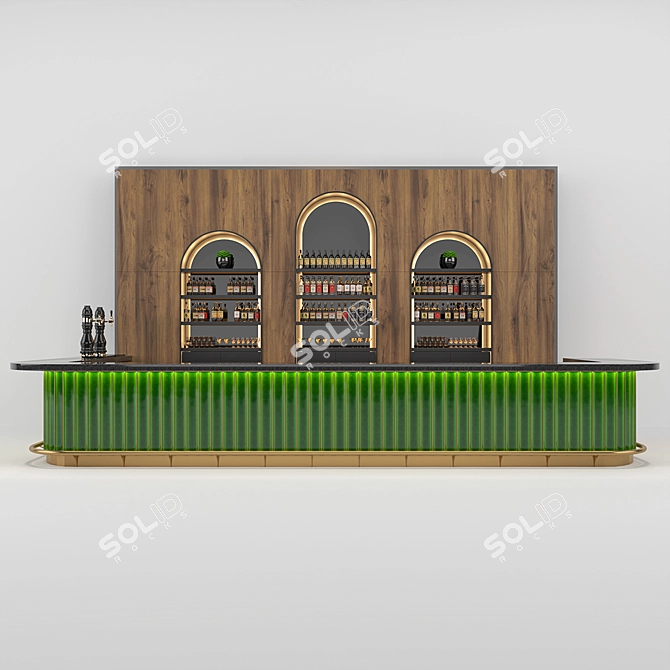 Emerald Ceramic Tiles Bar Set 3D model image 2