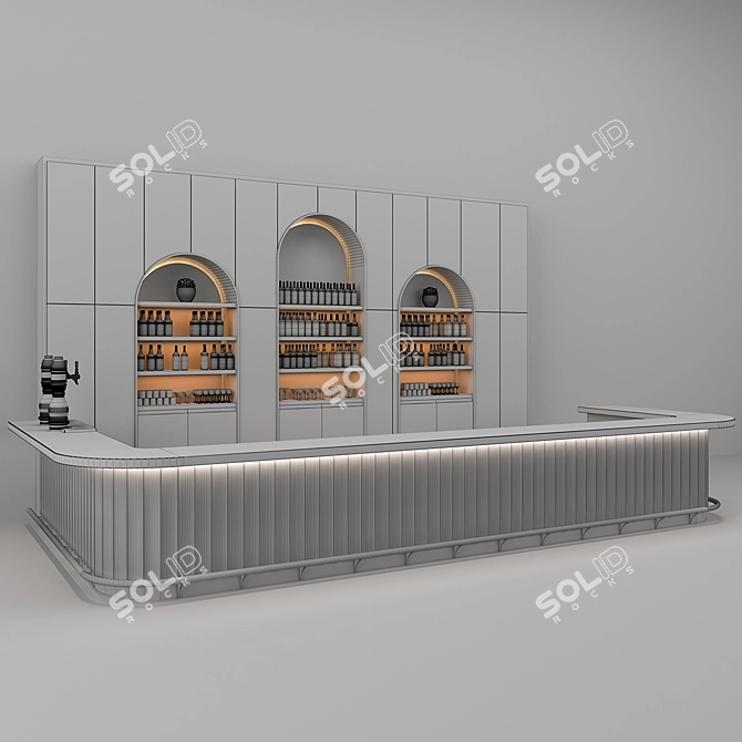 Emerald Ceramic Tiles Bar Set 3D model image 5