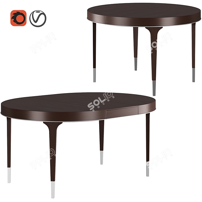 Elegant Grand Classic Round Dining Table 3D model image 1