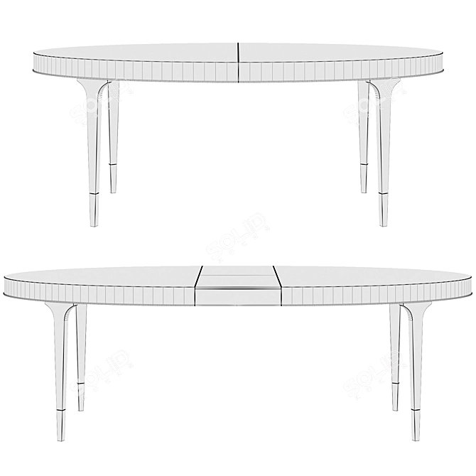 Elegant Oval Dining Table 3D model image 3