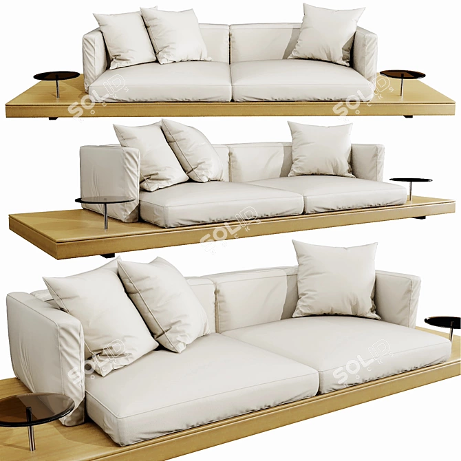 Contemporary B&B Italia Dock Sofa 3D model image 2