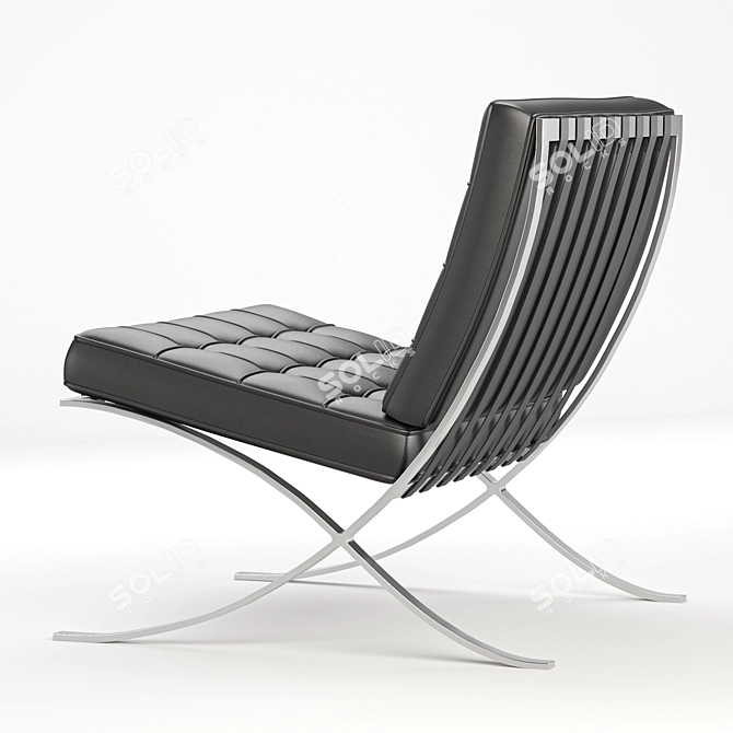 Sleek Barcelona Chair: Elegant Modern Design 3D model image 2