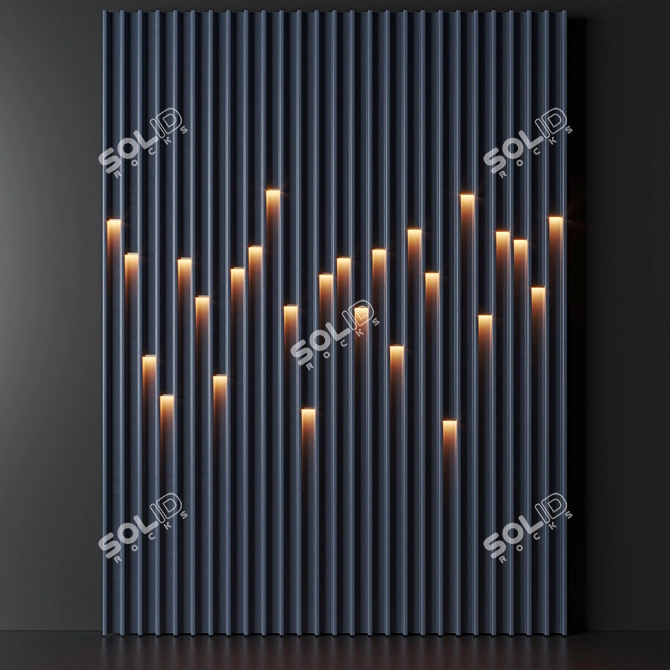 Title: Versatile Decorative Panel - Customizable & Illuminated 3D model image 1