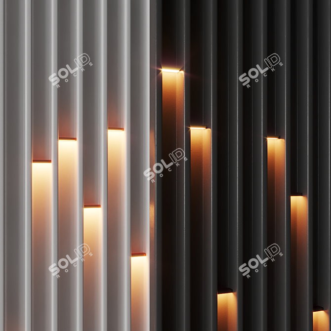 Title: Versatile Decorative Panel - Customizable & Illuminated 3D model image 3