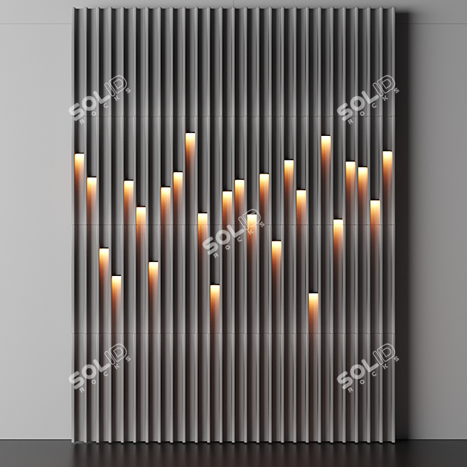 Title: Versatile Decorative Panel - Customizable & Illuminated 3D model image 4