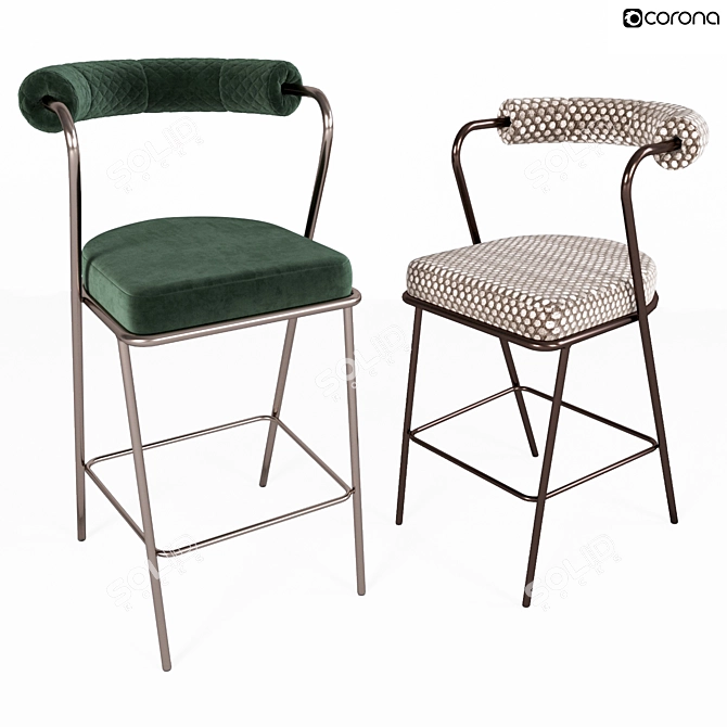 BABA Stool: Designer Serena Confalonieri's Stylish Seating Solution 3D model image 1