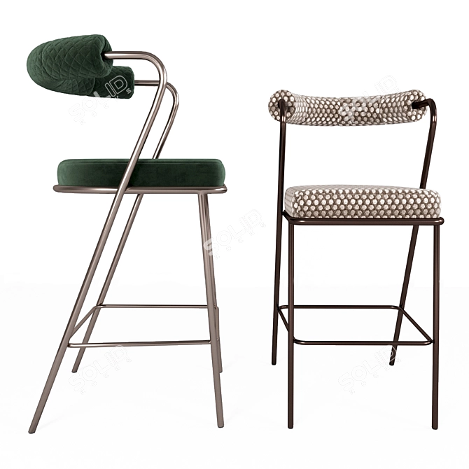 BABA Stool: Designer Serena Confalonieri's Stylish Seating Solution 3D model image 2