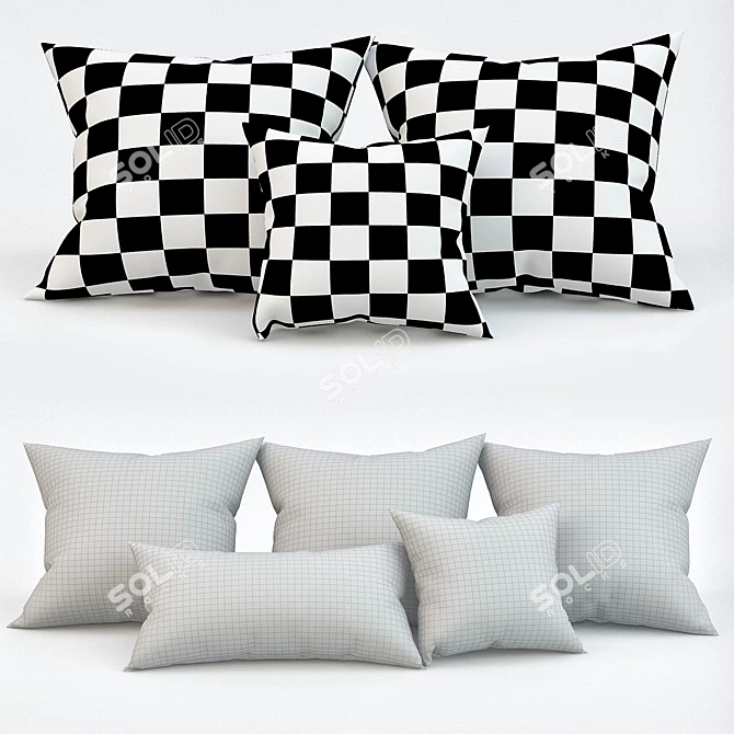 Modern Pillow Set 3D model image 2