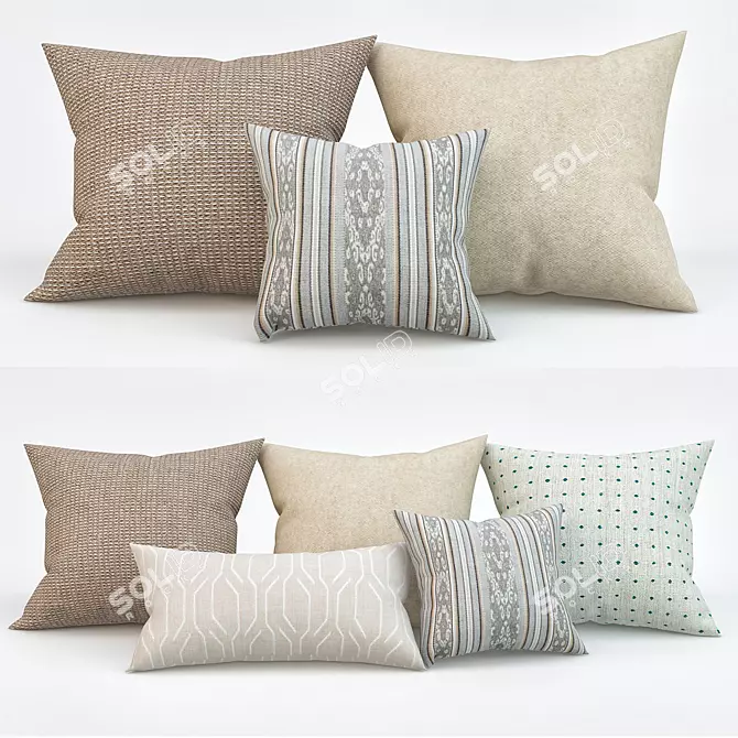 Modern Pillow Set: Perfect for Contemporary Interiors 3D model image 1