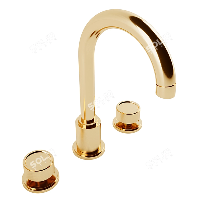 Lambeth Knurled 8" Goose Neck Faucet 3D model image 2