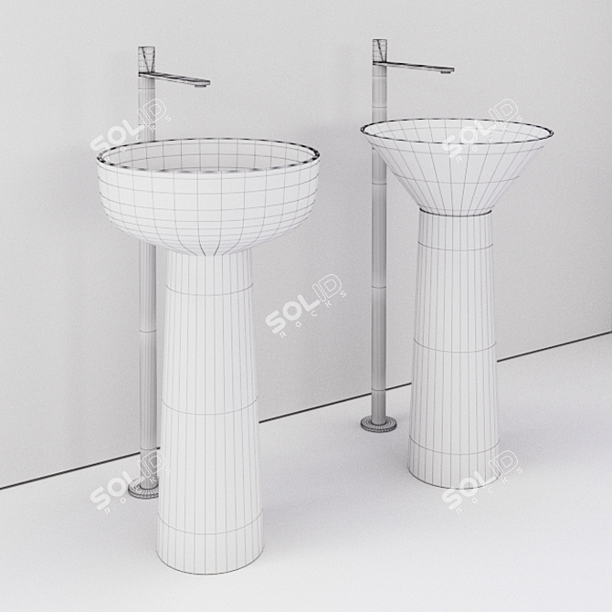 Modern Albume Sinks by Antonio Lupi 3D model image 2