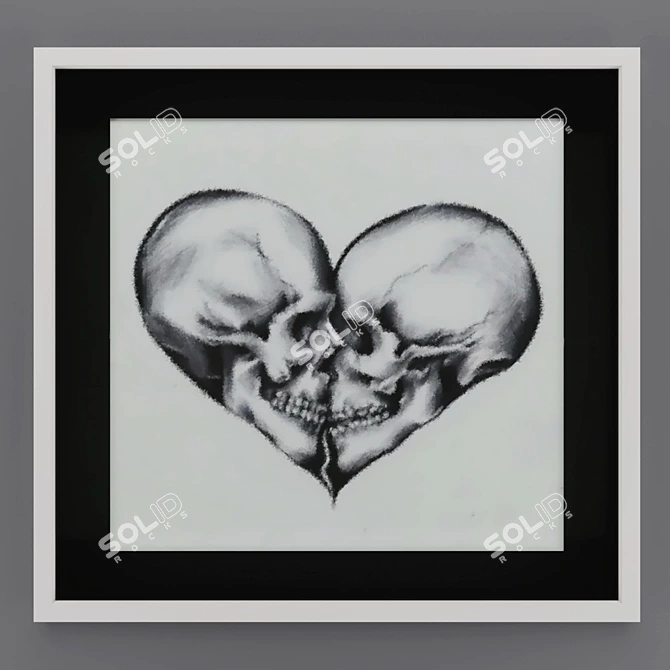 Skull Heart Picture 3D model image 1