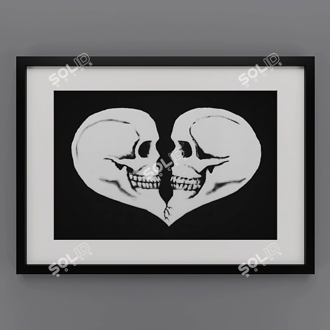 Title: Sketch Noir Heart Skull 3D model image 1