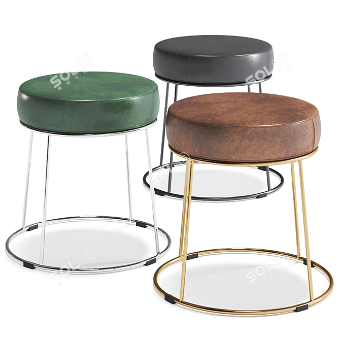 Cody Low Stool: Stylish Seating Solution 3D model image 3