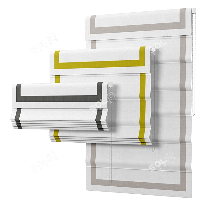 KARUILU HOME Roman Curtains: Elegant Window Treatment 3D model image 2