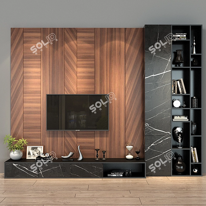 Modular TV Wall Decor: Transformable & Customizable 3D model image 1