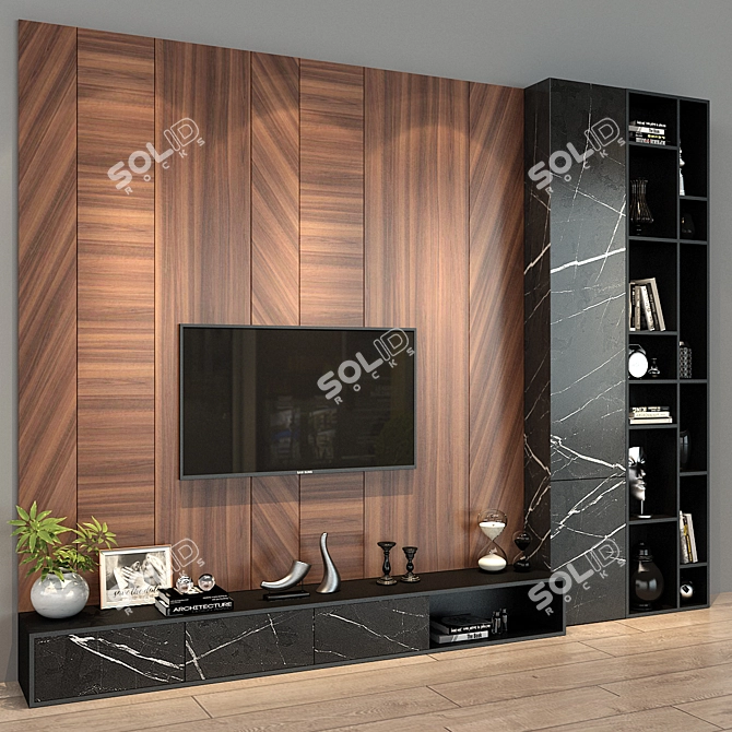 Modular TV Wall Decor: Transformable & Customizable 3D model image 2