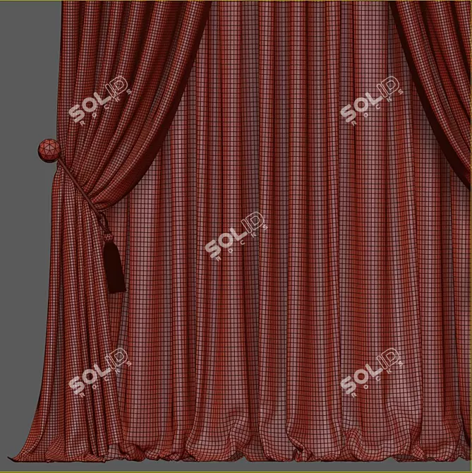 Versatile Curtain 627: Enhanced Design 3D model image 4