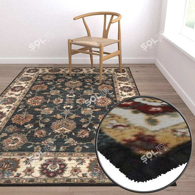 Elegant Carpet Set: High-Quality Textures  3D model image 5