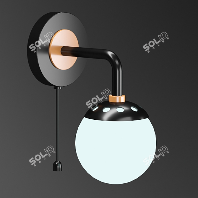 Elegant Wall Lamp 3D model image 1