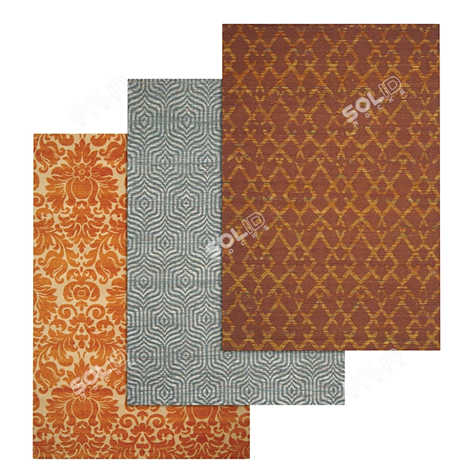 Luxury Carpets Set - High-Quality Textures 3D model image 1