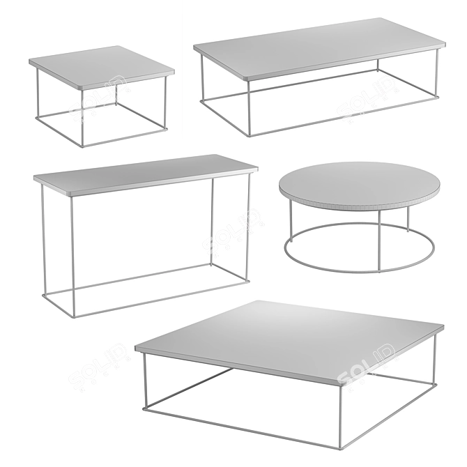 Classic Design Coffee Tables 3D model image 2