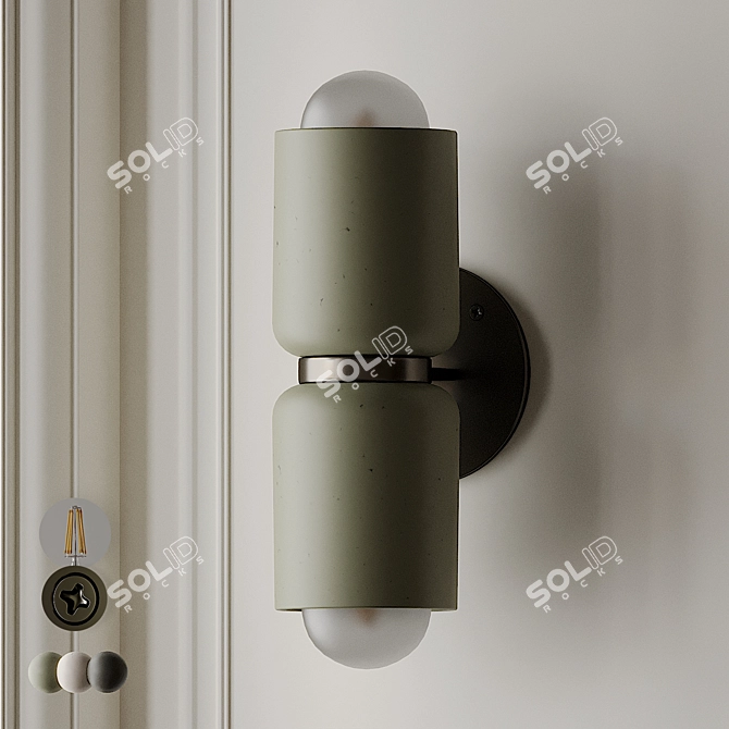 Terra 2 Wall Sconce: Sleek Ceramic and Metal Design 3D model image 1