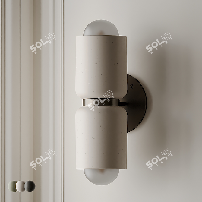 Terra 2 Wall Sconce: Sleek Ceramic and Metal Design 3D model image 2