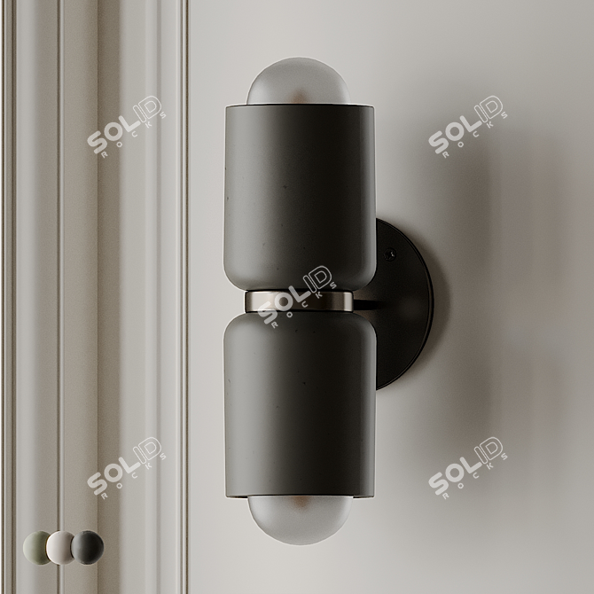 Terra 2 Wall Sconce: Sleek Ceramic and Metal Design 3D model image 3