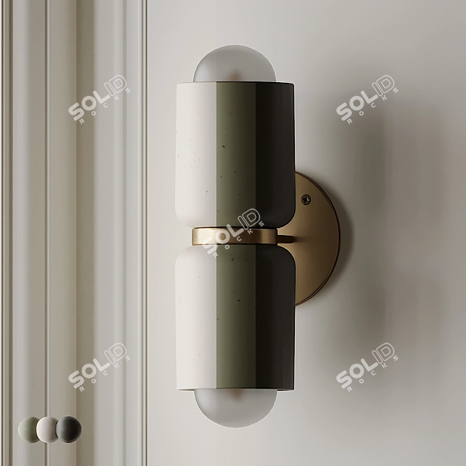 Terra 2 Wall Sconce: Sleek Ceramic and Metal Design 3D model image 4