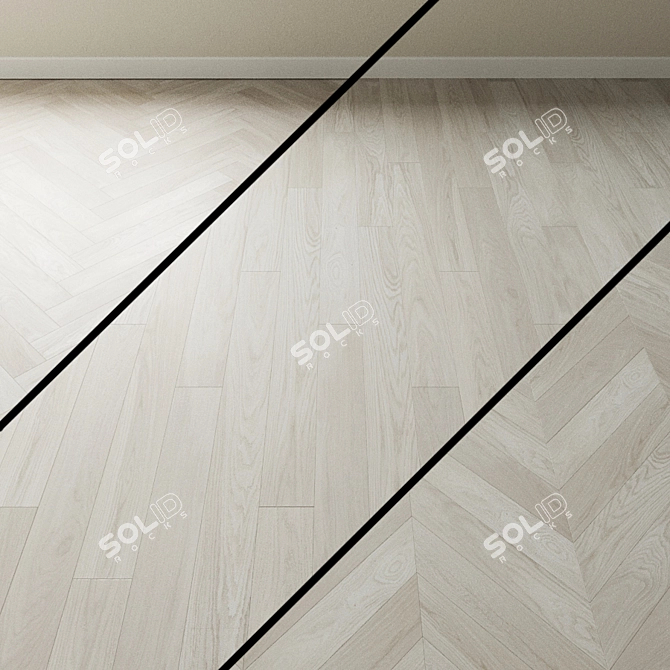 Bleached Albatros Oak Parquet 3D model image 1