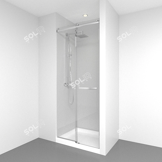 Sliding Door Shower Enclosure 3D model image 1