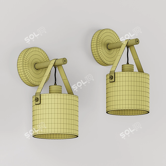 Sleek Smoke Glass Wall Lamp 3D model image 2