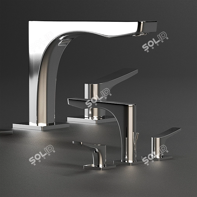 Gessi Rilievo Chrome Bathroom Accessories 3D model image 1