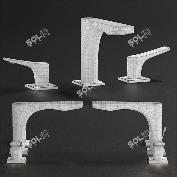 Gessi Rilievo Chrome Bathroom Accessories 3D model image 3