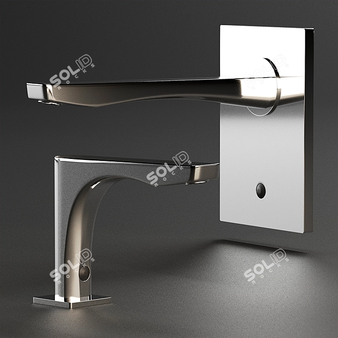 Gessi Rilievo Chrome Bath Fixtures 3D model image 2