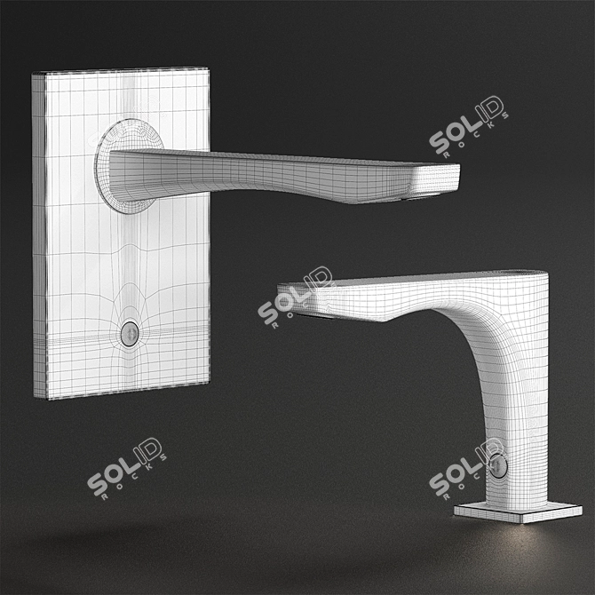 Gessi Rilievo Chrome Bath Fixtures 3D model image 3