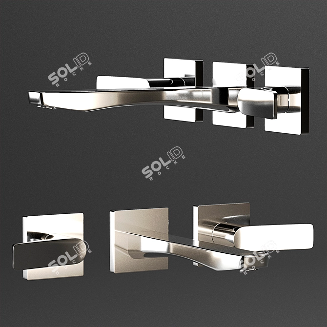 Gessi Rilievo: Elegant Chrome Bathroom Tray 3D model image 1