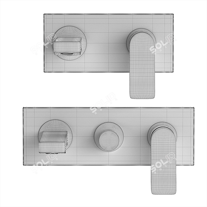 Gessi Rilievo Chrome Bathroom Shelf 3D model image 8